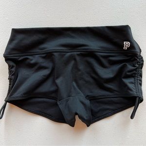 VS PINK S Black Gym to Swim Shorts with Side Cinch Adjustable